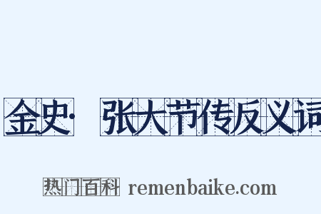 金史·张大节传反义词是什么意思的图片